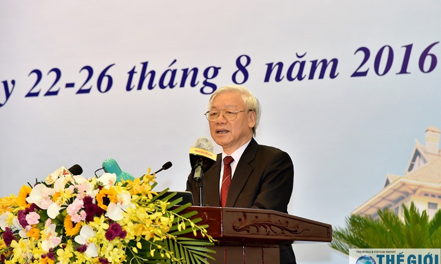 Tổng Bí thư Nguyễn Phú Trọng phát biểu tại Hội nghị.