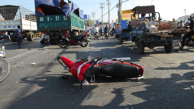 Hiện trường vụ tai nạn.