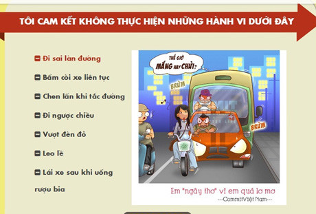Chú thích ảnh: Giao diện website commitvietnam 