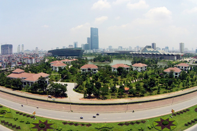 Khu biệt thự Trung tâm hội nghị quốc gia sẽ được đầu tư xây dựng khu dịch vụ bể bơi. Ảnh: Zing. 