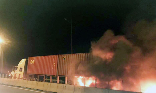 Hiện trường vụ tai nạn. 