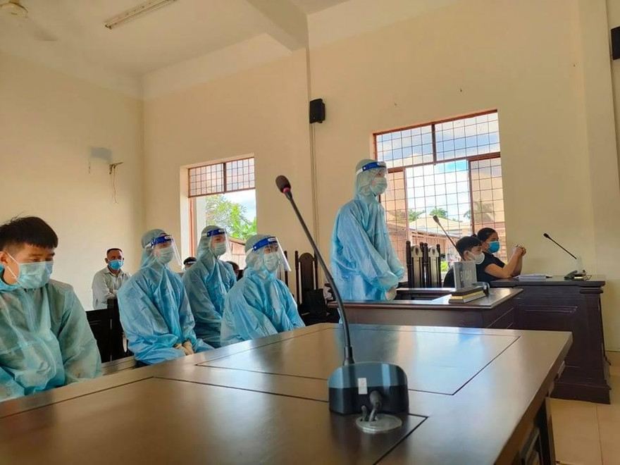 Các bị cáo tại phiên tòa.