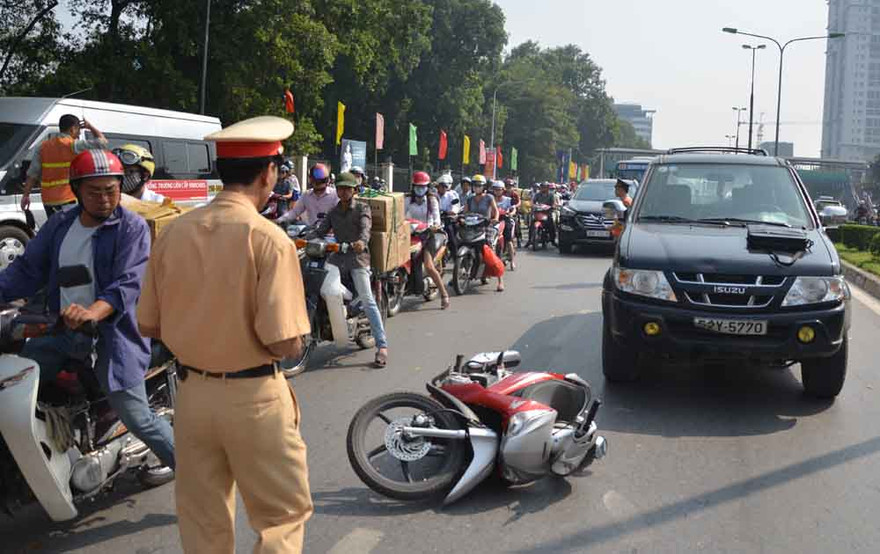 Hiện trường vụ tai nạn.