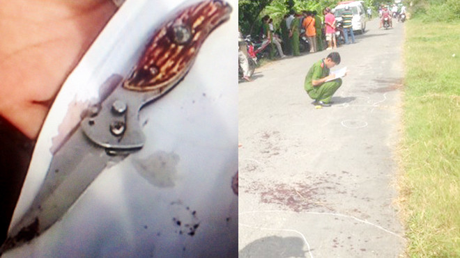 Tại hiện trường cho thấy đã có sự giằng co quyết liệt nên máu vương vãi nhiều nơi và hung khí là một con dao xếp, tìm được cách hiện trường hơn 100m