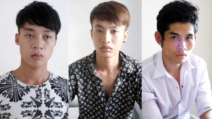 Nghi phạm Lã Tuấn Anh, nghi phạm Hoàng Ngọc Thương và nghi phạm Nguyễn Duy Chiến tại cơ quan điều tra