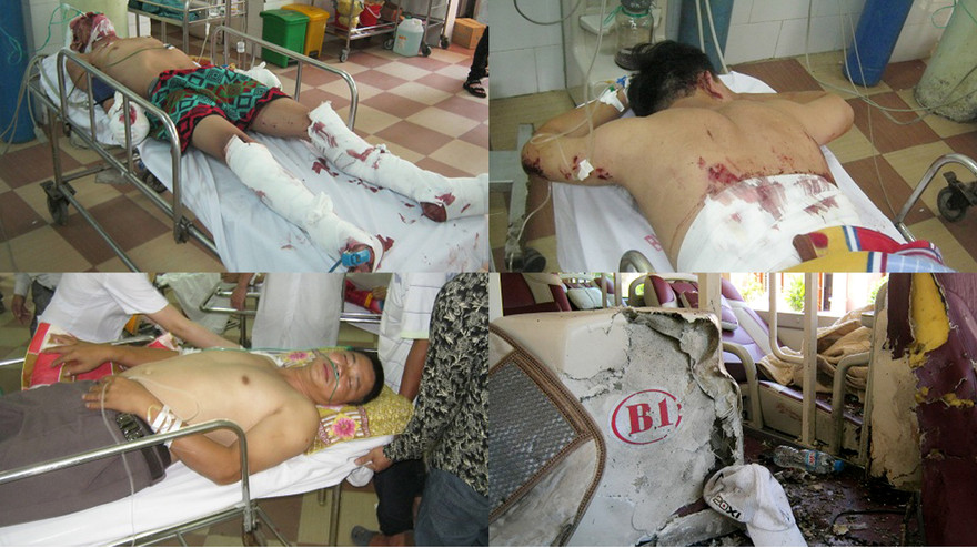 Hiện trường vụ nổ kinh hoàng trên xe giường nằm