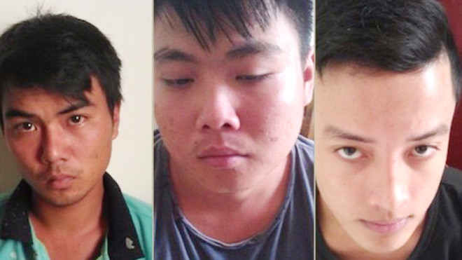 Ba đối tượng Long, Thuận, Chiến tại cơ quan điều tra