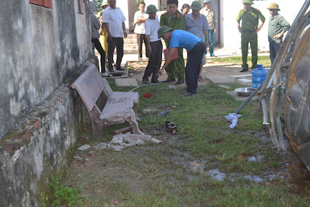 Hiện trường bốc nước rơi làm 2 em học sinh chết thảm.