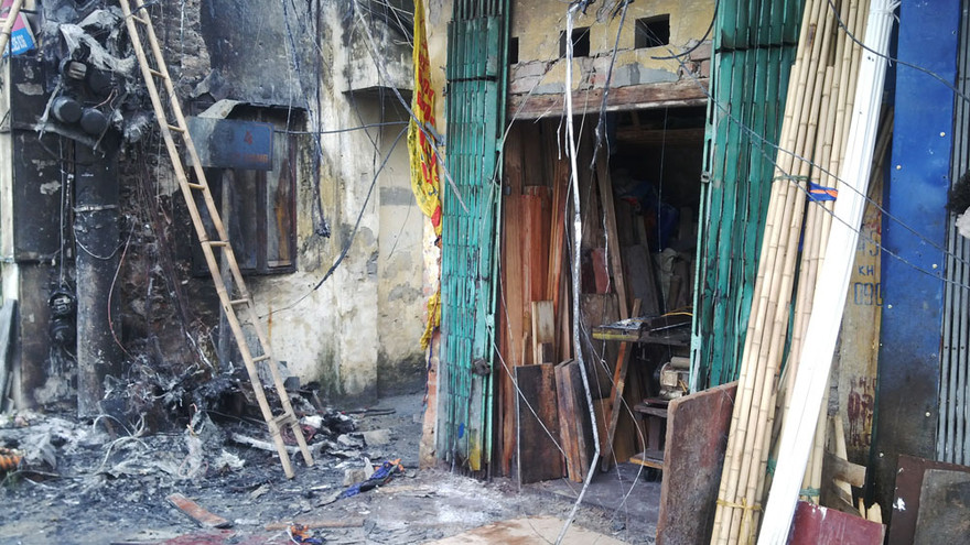 Hiện trường vụ cháy.