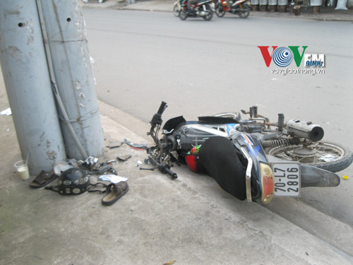 Hiện trường vụ tai nạn.