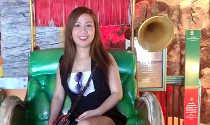 Hình ảnh chị Huệ trước lúc mất tích được gia đình chia sẻ.