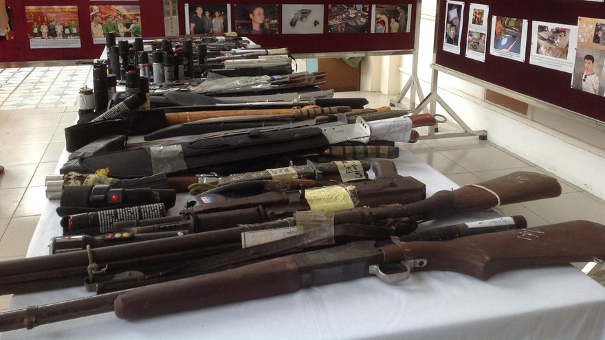 Tang vật do lực lượng cảnh sát 141 thu giữ.