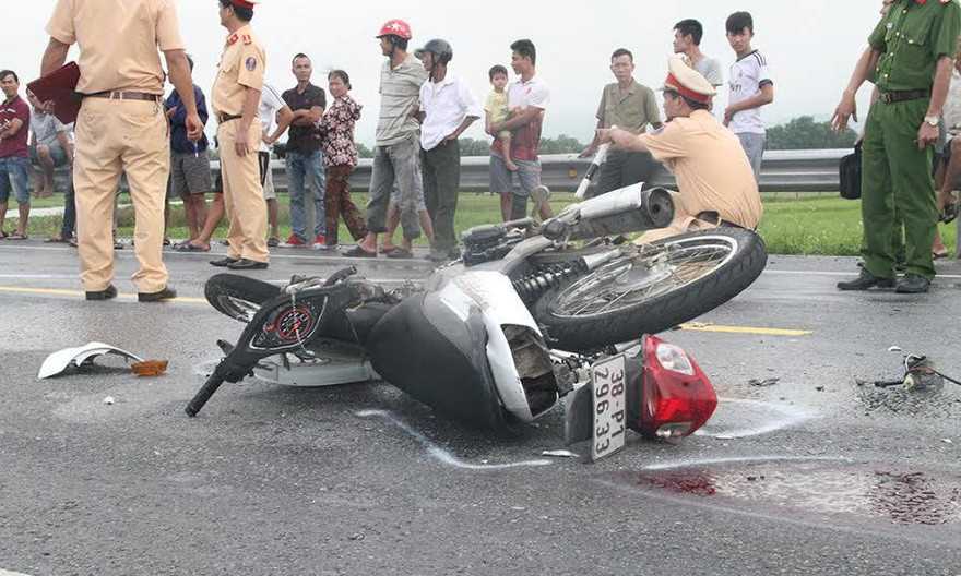 Hiện trường vụ tai nạn. 