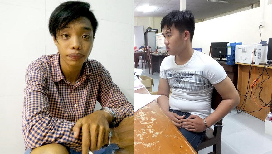 Đối tượng Nguyễn Nhựt Minh (trái) và Nguyễn Hữu Thọ.