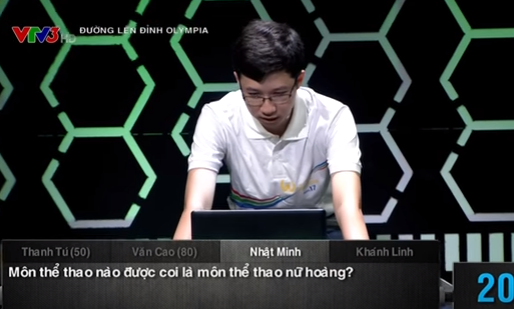 Phan Đăng Nhật Minh trong chương trình Đường lên đỉnh Olympia