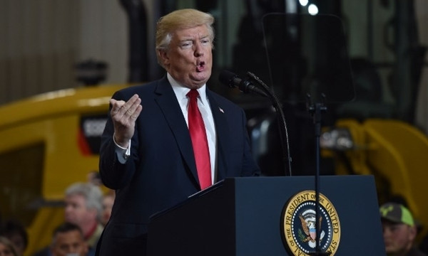 Tổng thống Donald Trump phát biểu tại bang Ohio ngày 29/3. Ảnh: AFP.
