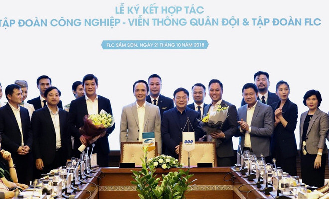 Lễ ký thỏa thuận hợp tác giữa Tập đoàn FLC và Viettel.