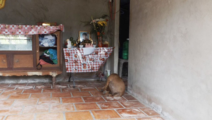 Nhà của nạn nhân Quang.