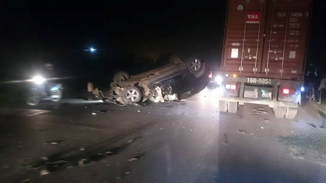 Hiện trường vụ tai nạn. Ảnh: Hương Giang.