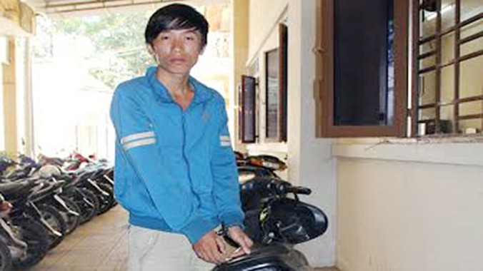 Đối tượng Thiên tại cơ quan Công an.