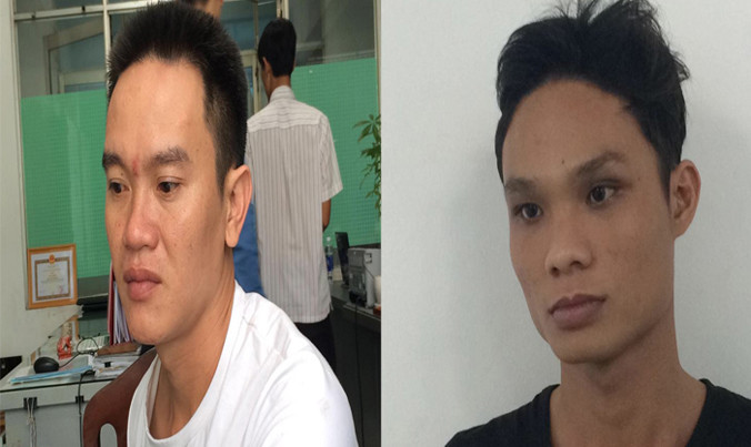 Hai nghi can Nhân Em và Lạc (áo đen). Ảnh: CA.