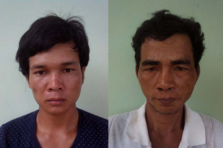 Loang và Cheo tại cơ quan điều tra. Ảnh: Báo Gia Lai.