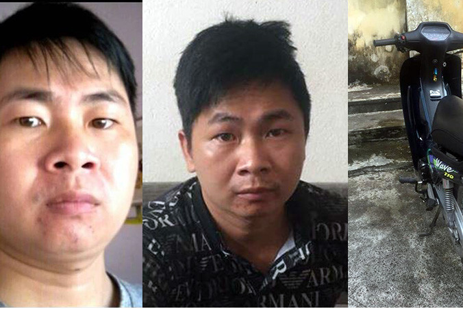 Hai đối tượng cùng chiếc xe máy.