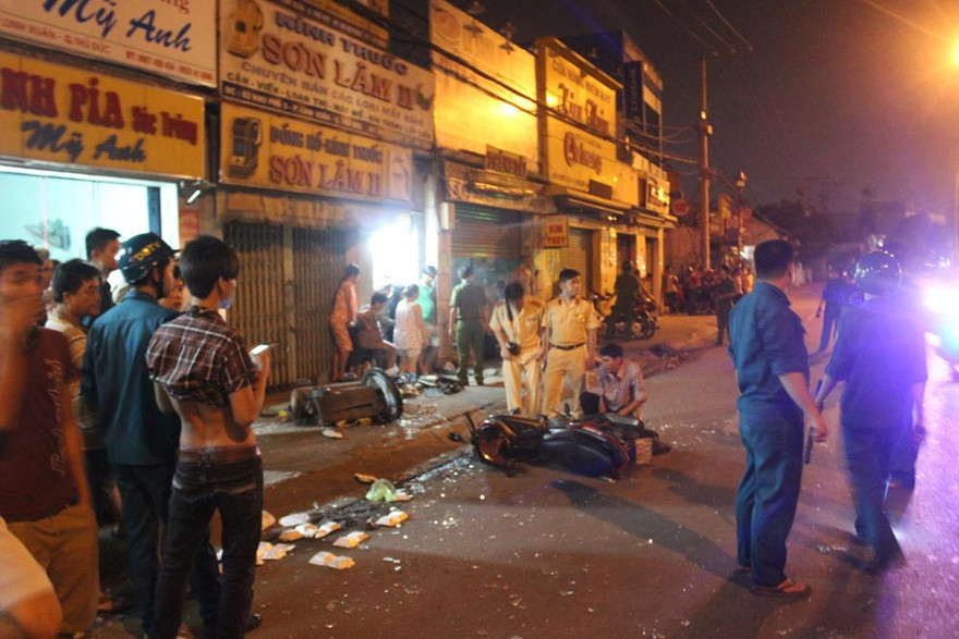 Hiện trường vụ tai nạn.