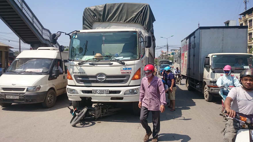 Hiện trường vụ tai nạn. Ảnh: Thanh Hà.