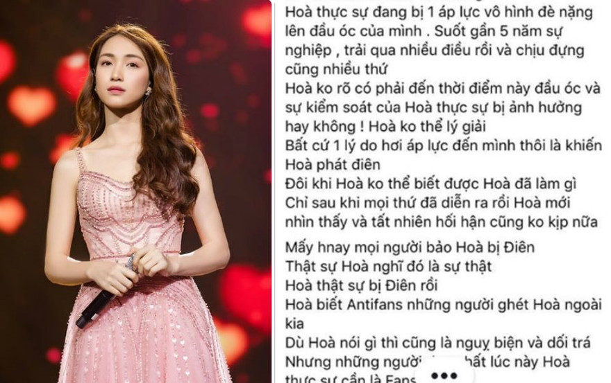 Hoà Minzy lên tiếng giải thích về ồn ào mắng chửi người hâm mộ. 