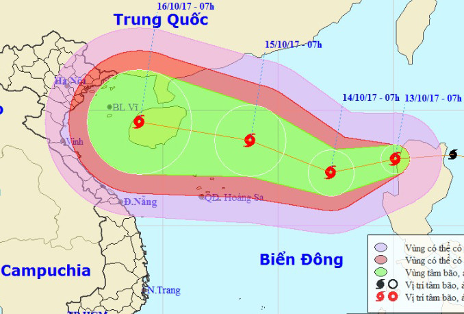 Bão số 11 áp sát quần đảo Hoàng Sa, gió giật cấp 13