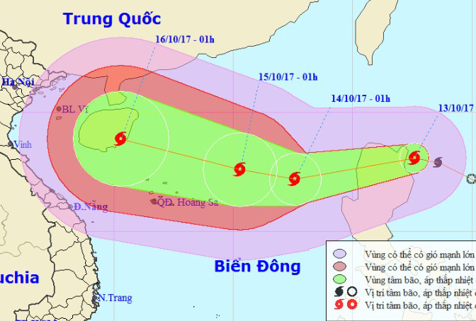 Bão số 11 giật cấp 10 hình thành trên biển Đông