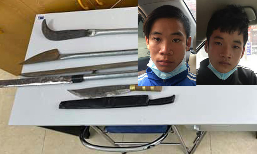 Tang vật vụ án và đối tượng bị bắt giữ.