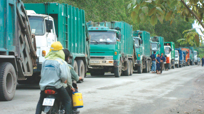 Một lượng rác sẽ được đưa về Khu Liên hiệp xử lý chất thải rắn Đa Phước xử lý sau khi đóng cửa bãi rác ở Phước Hiệp 