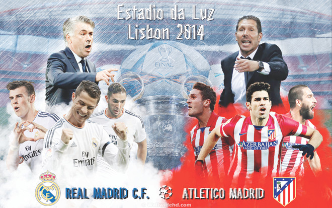  Cả Real lẫn Atletico đều muốn ghi tên mình vào lịch sử. Ảnh: Wallwidehd 