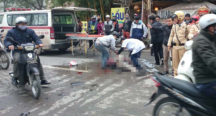 Hiện trường vụ tai nạn. Ảnh: Thanh Hà.