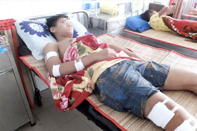 Em T. đang được điều trị tại bệnh viện