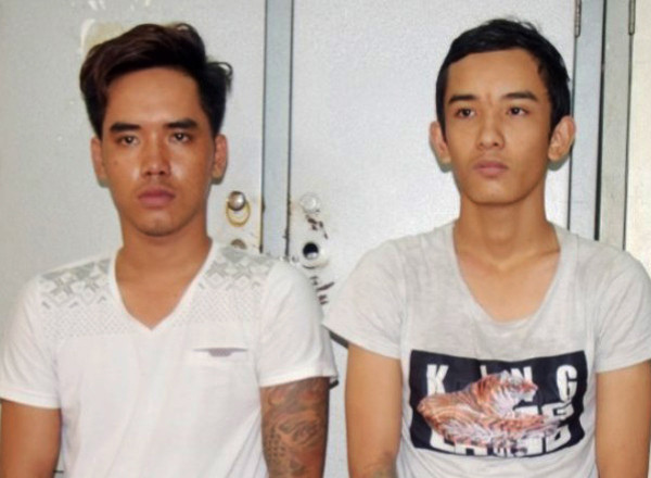 Đối tượng Đăng và Nghĩa tại cơ quan công an