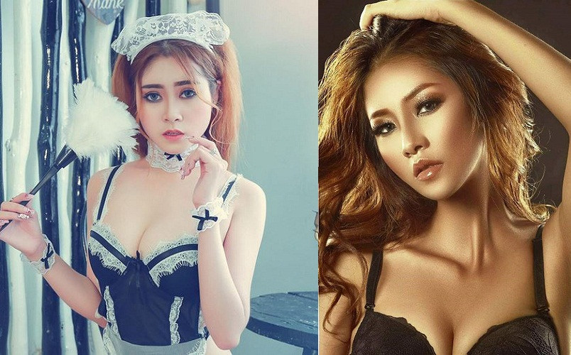 Kim Phượng (phải) và Huyền Phương là hai người mẫu khoả thân tố N.L hiếp dâm và sàm sỡ.