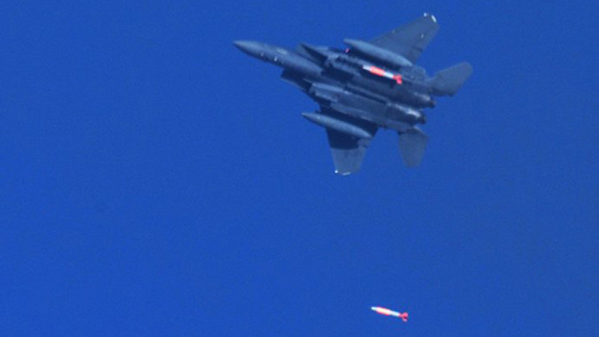 Không quân Mỹ thử nghiệm bom B61-12 ở sa mạc Nevada hồi tháng 10. Ảnh: NNSA.