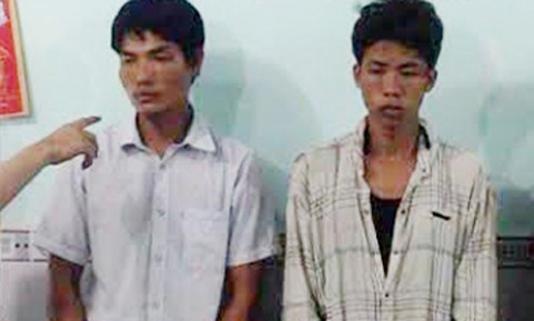 Các thanh niên bị công an Nhà Bè bắt giữ. Ảnh công an cung cấp.