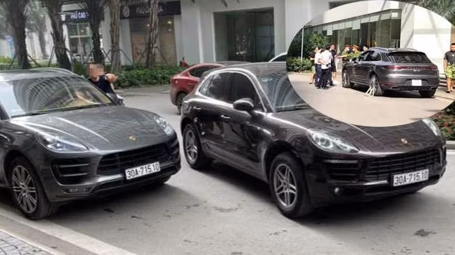 Hai chiếc Porscha trùng biển số "chạm mặt".