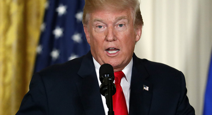 Tổng thống Mỹ Donald Trump trong cuộc họp báo chung với người đồng cấp Phần Lan Sauli Niinisto ngày 28/8. Ảnh: AP