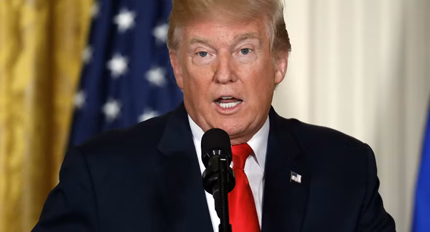 Tổng thống Mỹ Donald Trump trong cuộc họp báo chung với người đồng cấp Phần Lan Sauli Niinisto ngày 28/8. Ảnh: AP