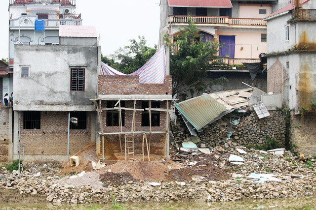 Hiện trường vụ sụt lún. Ảnh: Dân Trí