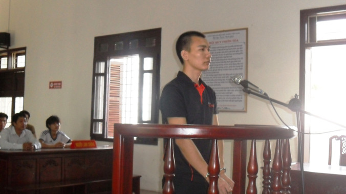 Đối tượng Trần Văn Trọng tại phiên tòa. Ảnh: Phạm Nhài.