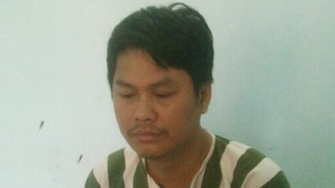 Đối tượng Lưu Minh Hòa tại cơ quan điều tra.