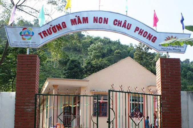 Trường Mầm non Châu Phong nơi cô Vi Thị Bích từng công tác.