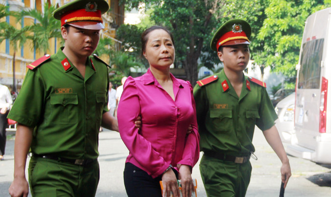 Hậu quý bà Trương Thị Tuyết Nga hầu tòa ngày 21/7. Ảnh: Tân Châu.