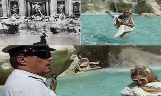 Nhiều du khách có mặt ở đài phun nước khi đó đã nghĩ rằng Delilah Jay là một diễn viên và họ đang đóng phim. Mọi người chỉ vỡ lẽ khi bà bị cảnh sát bắt. Ảnh: Delilah Jay.